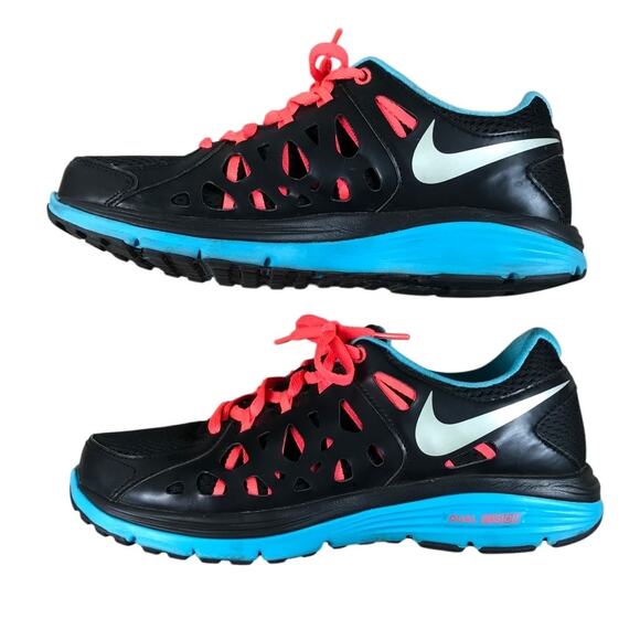 NIKE VTG Dual Fusion Sneaker Women 9.5 Black Pink Mesh Running Jogging Outdoor - Picture 7 of 13